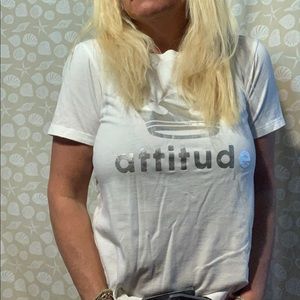 🛍White T-shirt with “attitude “